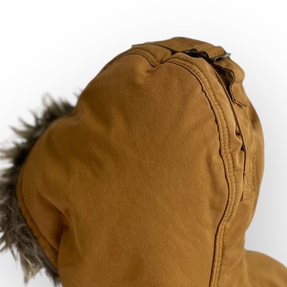 Vintage tan parka, Large. Barn coat field jacket utility jacket faux fur - Picture 6 of 12